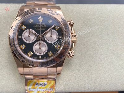 ARF Rolex Daytona Dandong 4131 Movement 904L Steel 40mm RG Band Watch